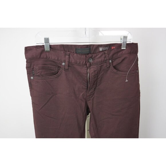 John Varvatos Wight Skinny Straight Merlot Mens Cotton Pants Sz 32 Brand New